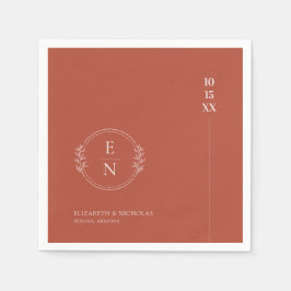 Modern Minimal | Bröllopslinfröknar med monogrammu Pappersservett