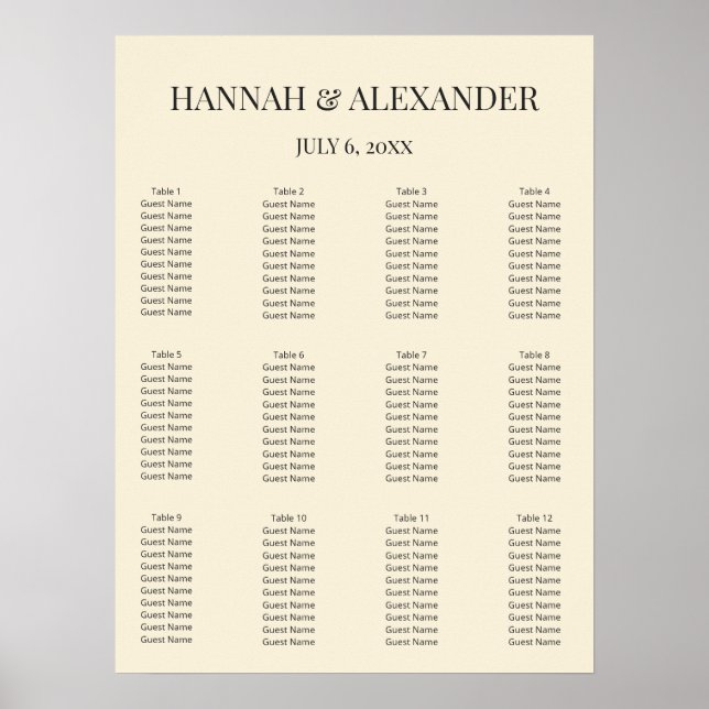 Modern Minimal Bröllopsväggskylt Poster (Framsidan)