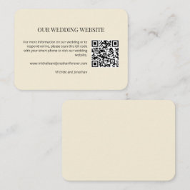 Modern Minimal Bröllopswebbplats QR-kod Infognings Tilläggskort