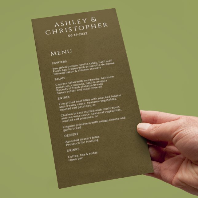 Modern Minimal Bronze-mottagning Meny (Skapare uppladdad)