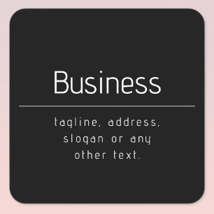 Modern Minimal Business Namn och annan information Fyrkantigt Klistermärke
