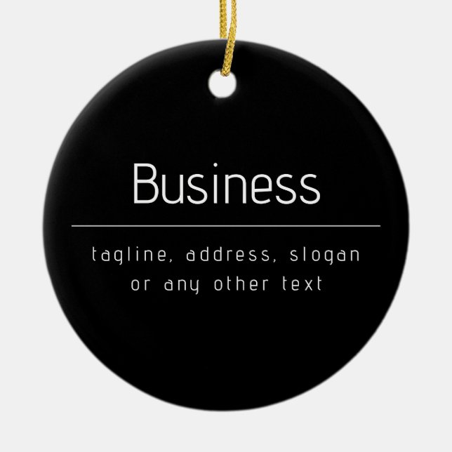 Modern Minimal Business Namn och annan information Julgransprydnad Keramik (Framsidan)