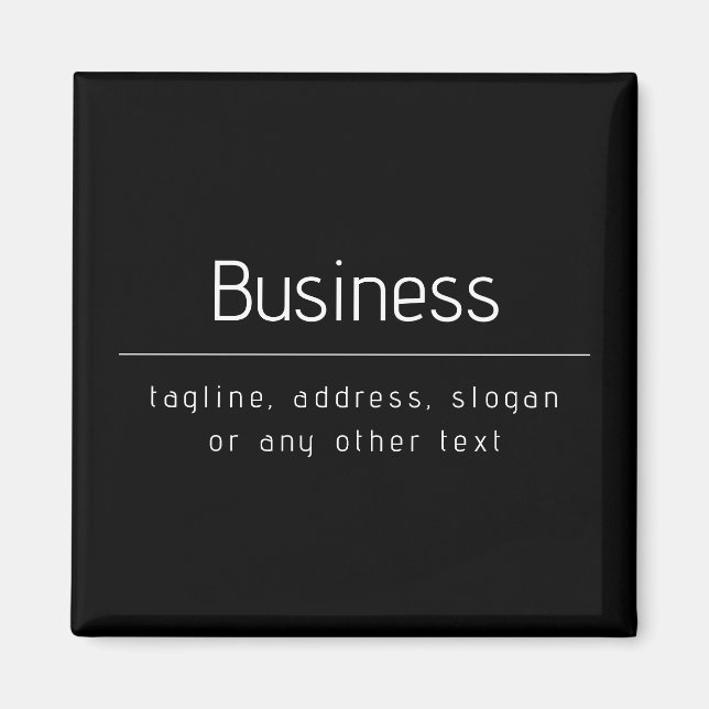 Modern Minimal Business Namn och annan information Magnet (Framsidan)