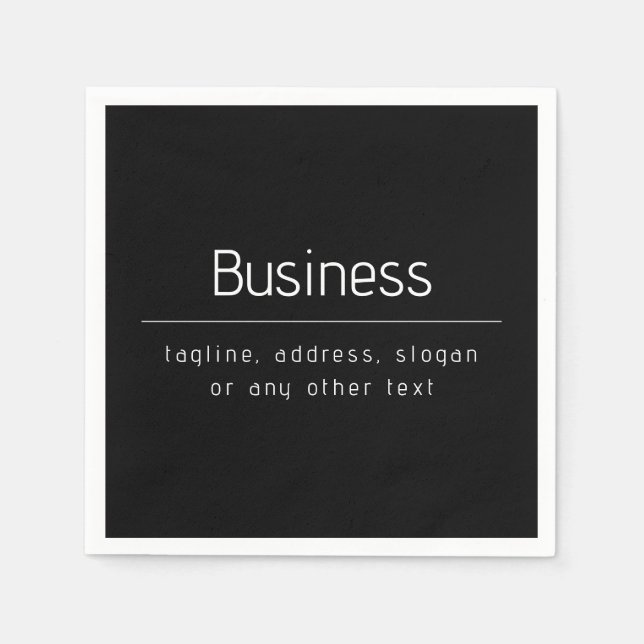 Modern Minimal Business Namn och annan information Pappersservett (Framsidan)