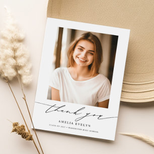 Modern minimal calligrafi 2023 Studenten-foto Tack Kort