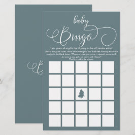 Modern minimal calligrafi Baby Bingo Game Flyer