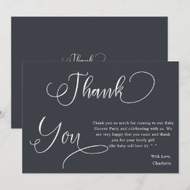 Modern Minimal calligraphy Flicka Shower Tack Kort