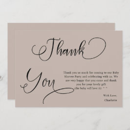 Modern Minimal calligraphy Flicka Shower Tack Kort