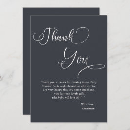 Modern Minimal calligraphy Pojke Shower Tack Kort