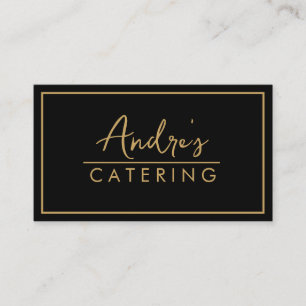 Modern minimal Catering Culinary Guld Black Visitkort