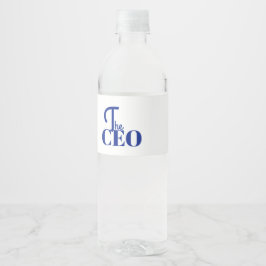 Modern Minimal CEO Blå Vattenflaskor Etikett