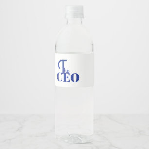 Modern Minimal CEO Blå Vattenflaskor Etikett