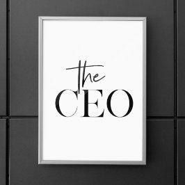 Modern minimal CEO Black Poster
