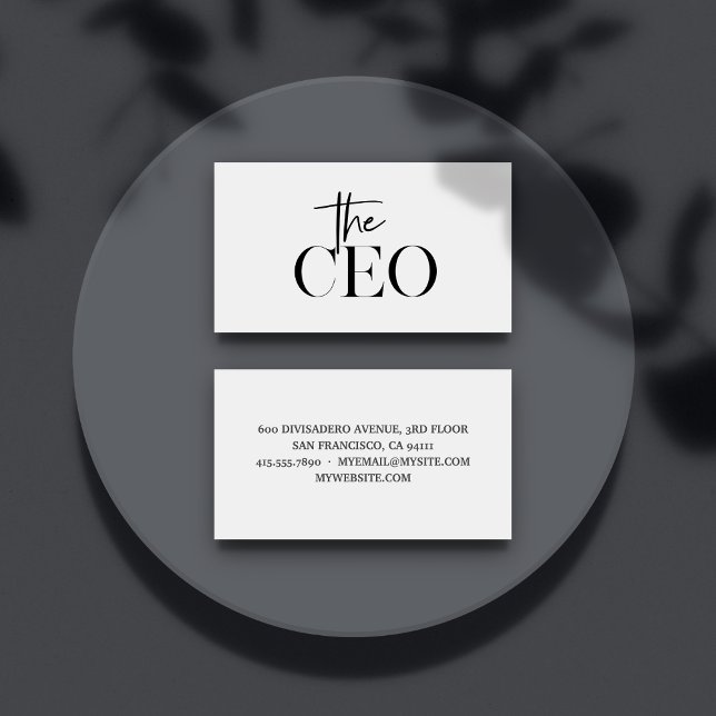 Modern minimal CEO Black Visitkort (Skapare uppladdad)