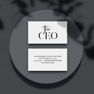 Modern minimal CEO Black Visitkort