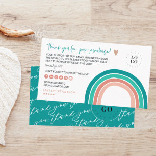 Modern minimal   Cheerful Rainbow Tack Visitkort
