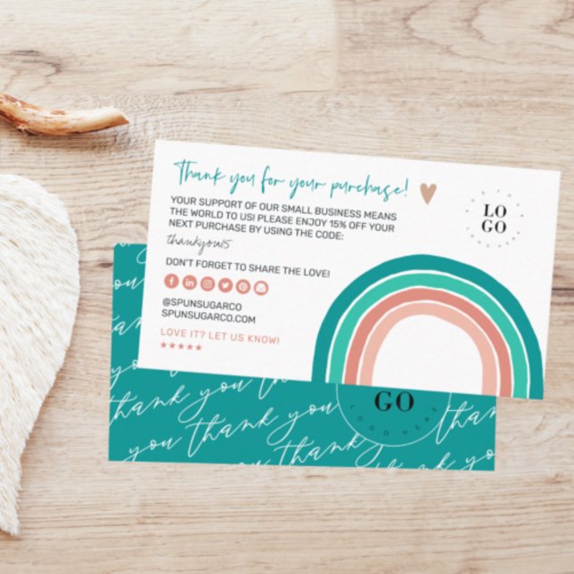 Modern minimal | Cheerful Rainbow Tack Visitkort (Skapare uppladdad)