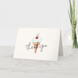 Modern Minimal Cherry Scoop Ice Cream Baby Shower Tack Kort