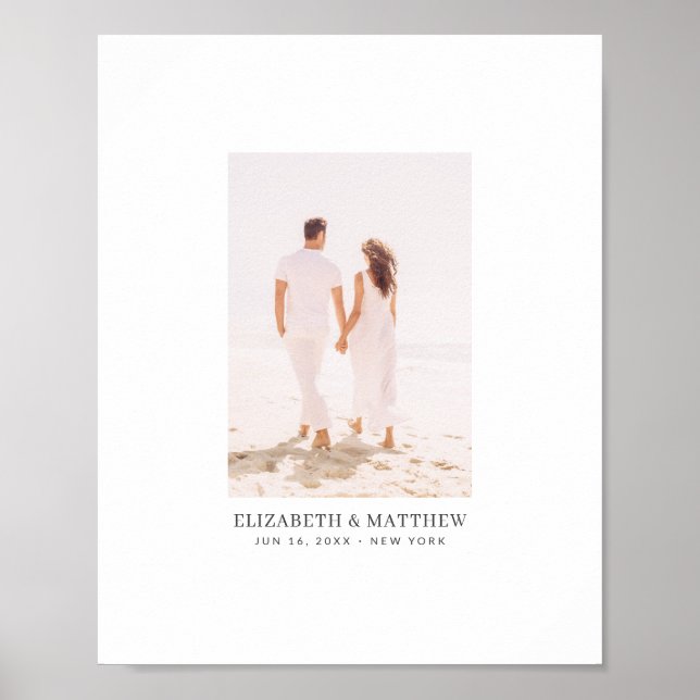 Modern, minimal Chic, fotoalternativ gästbok Poster (Framsidan)