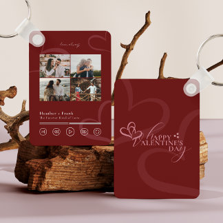 Modern Minimal Chic Music Player Photo Valentine's Nyckelring