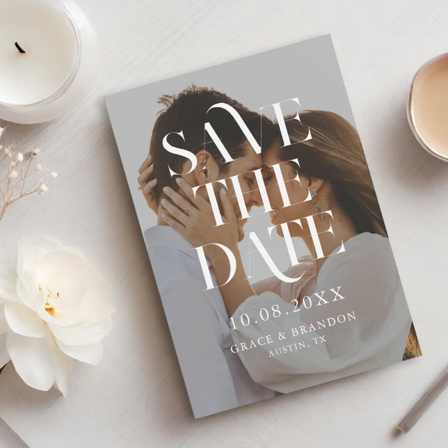 Modern Minimal Chic Photo Bröllop Spara Datumet (Skapare uppladdad)