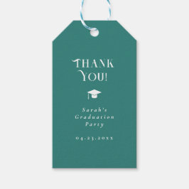Modern Minimal Chic Script Examenstårtor Teal Presentetikett