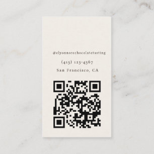 Modern Minimal Chokladsmakning Qr Kod Visitkort