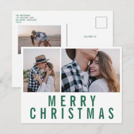 Modern, minimal christmas för snyggt av multifoto- vykort