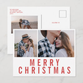 Modern, minimal christmas för snyggt av multifoto- vykort