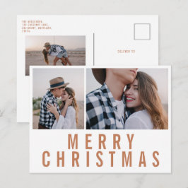Modern, minimal christmas för snyggt av multifoto- vykort