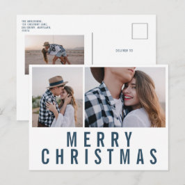 Modern, minimal christmas för snyggt av multifoto- vykort