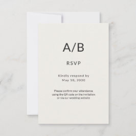 Modern Minimal City Hall Wedding RSVP Card OSA Kort