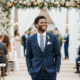 Modern Minimal Classic Formal Blue White Stripes Slips