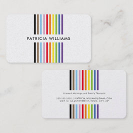 MODERN MINIMAL colorful stripe rainbow pride LGBTQ Visitkort