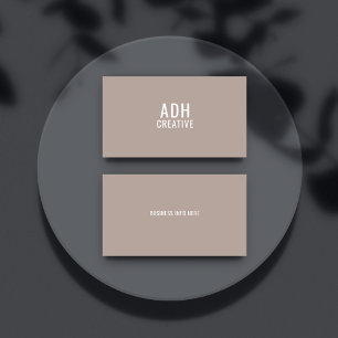 Modern Minimal Contemporary Natural Monogram Chic Visitkort