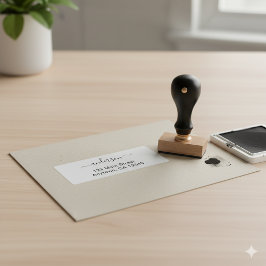 Modern Minimal Custom Address Wood Stamp Design Stämpel