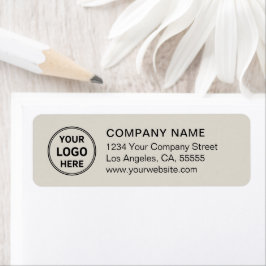 Modern Minimal Custom Logo Neutral Corporate Returadress Etikett