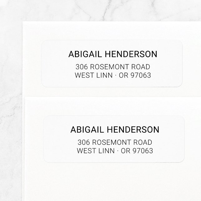 Modern minimal design, grundläggande 10 | RETURADR Returadress Etikett (Modern simple and minimalistic basic return address label template. Design your own!)