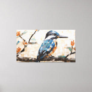 Modern/minimal digital design för Kingfisher Mosai Canvastryck