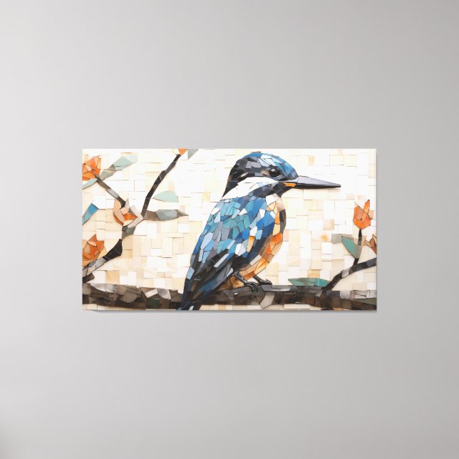 Modern/minimal digital design för Kingfisher Mosai Canvastryck (Framsida)