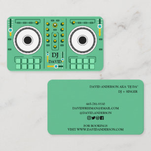 Modern minimal DJ-musik skivspelare Visitkort