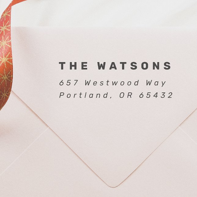 Modern minimal, djärv Namn Italic-Returadress Stämpel (Skapare uppladdad)