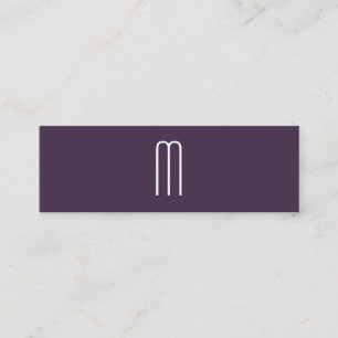 Modern minimal djupgående Lila i Monogram Mini Visitkort