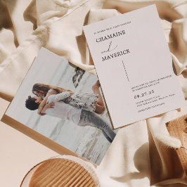 Modern minimal Dreamy-skript, foto Bröllop Inbjudningar