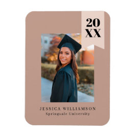 Modern Minimal Dusty Rosa Ribbon Studenten Photo  Magnet