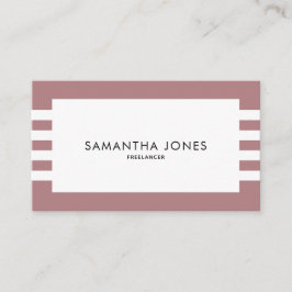 Modern Minimal Dusty Rosa White Rand Freelancer Visitkort