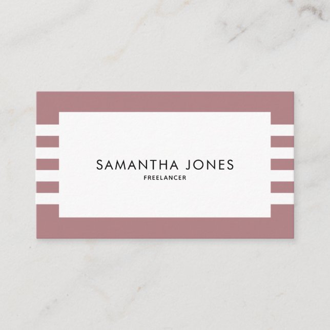 Modern Minimal Dusty Rosa White Rand Freelancer Visitkort (Framsida)