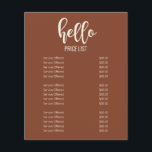 Modern Minimal Earth Tones Nagel Salon Pris List Flygblad<br><div class="desc">Modern minimal Earth Tones Nagel Salon Pris List Flyer</div>