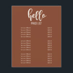 Modern Minimal Earth Tones Nagel Salon Pris List Flygblad<br><div class="desc">Modern minimal Earth Tones Nagel Salon Pris List Flyer</div>
