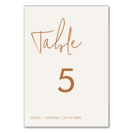 Modern Minimal Earthy Bröllop Bordsnummer
